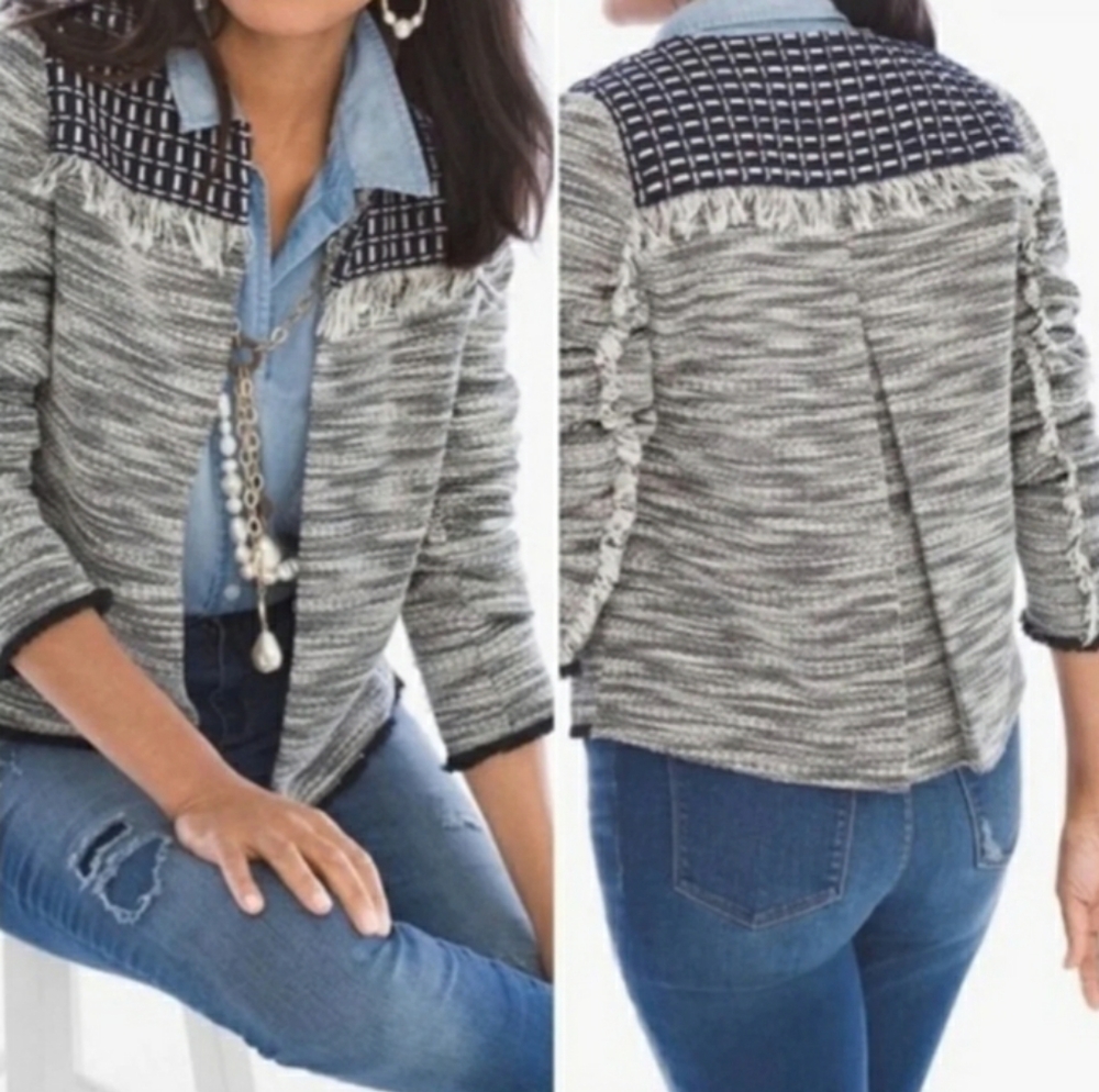 Fringed Blazer Top
